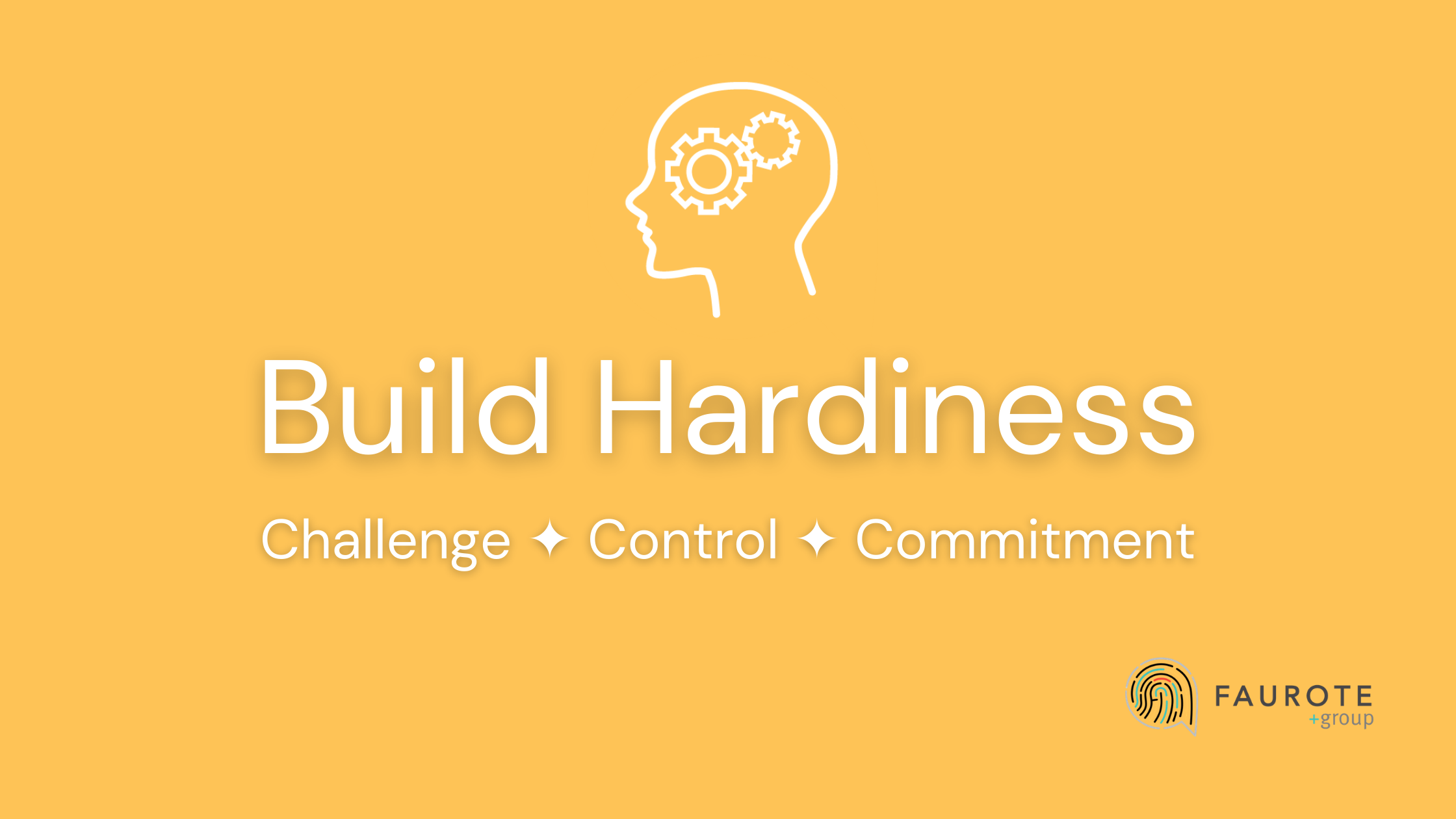 Text: Build Hardiness: Challenge - Control - Commitment