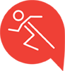 Running Stick Figure on red background: PHYSICAL Bounce Back Factor